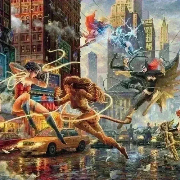 Sealed BNIB Ceaco-Thomas Kinkade-DC Comics-Women of  DC - 1000 Pce Jigsaw Puzzle - Picture 3 of 8